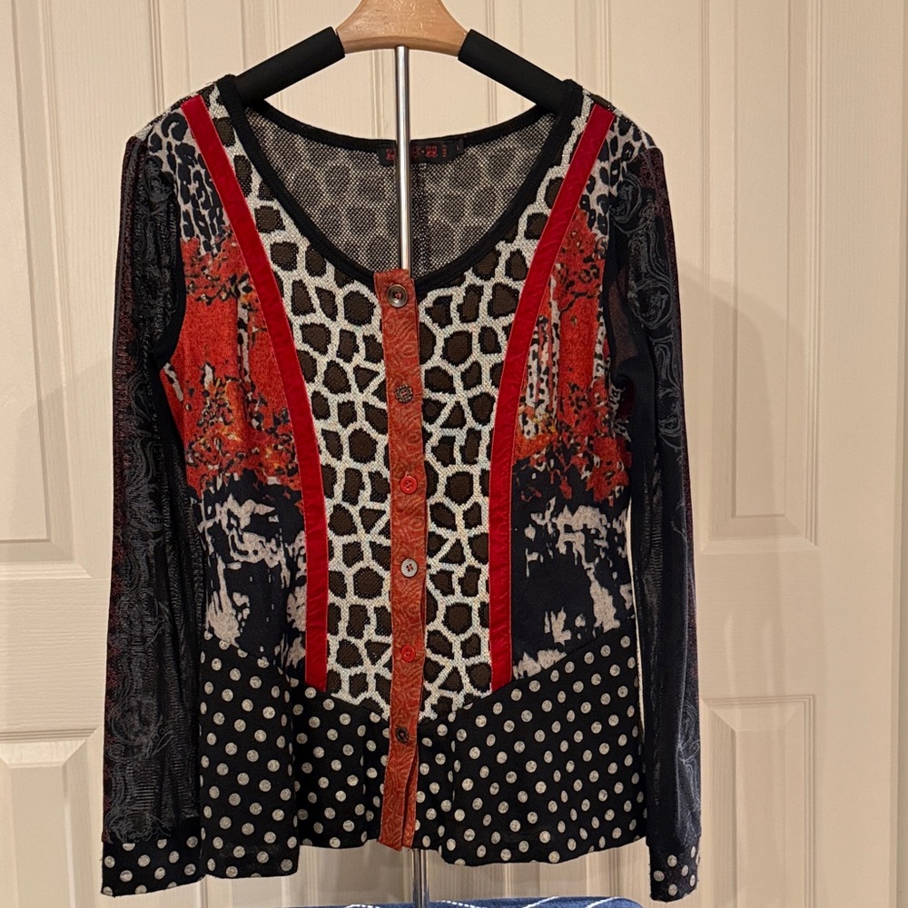Lulu H Stylish Women's Multicolor Patterned Top